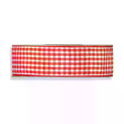 Nastro Tessuto a Quadretti Svedesi Rosso