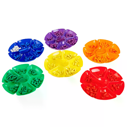 GIODICART Vassoi Fiore Colorati per Classificazioni 6 Pezzi