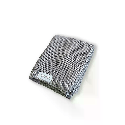 Coperta Estiva Lavorata a Maglia 75x100 cm. Warm Grey