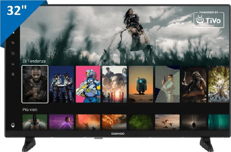 Daewoo smart tv 32 pollici hd led frameless con dolby digital plus