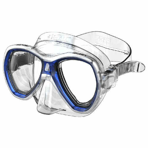 SEAC Elba Vetro temperato Policarbonato, Silicone Blu, Trasparente Bambino Seac Occhialini da Nuoto Seac 7500410011 Azzurro Taglia unica (1 Unità)