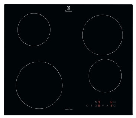 Electrolux serie 300 lib60424ck piano cottura a induzione 60cm 4 zone nero Electrolux Serie 300 LIB60424CK piano cottura Nero Da incasso 59 cm Piano c