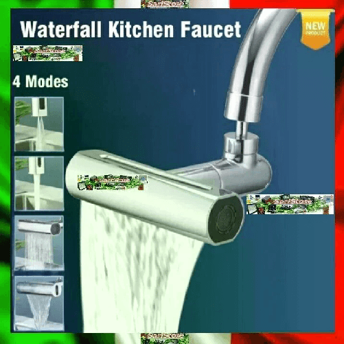 Rubinetto Cucina a Cascata 4 Modalità - Design Moderno, Getto Regolabile,