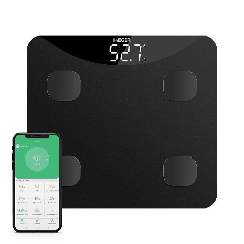 Haeger InteliScale Quadrato Nero Bilancia pesapersone elettronica Haeger Bilancia Analogica Haeger BS-DIG.014A