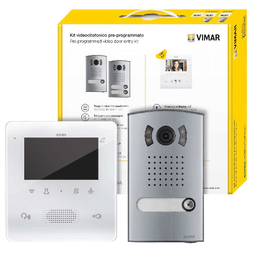 VIMAR Kit videocitofono vimar 7558/e monofamiliare vivavoce colori due fili plus 4,3