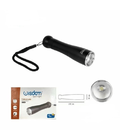 Torcia Led Ricaricabile Luce Led Chip Xpe Luminosita Regolabile Gancetto Dt-2086 -