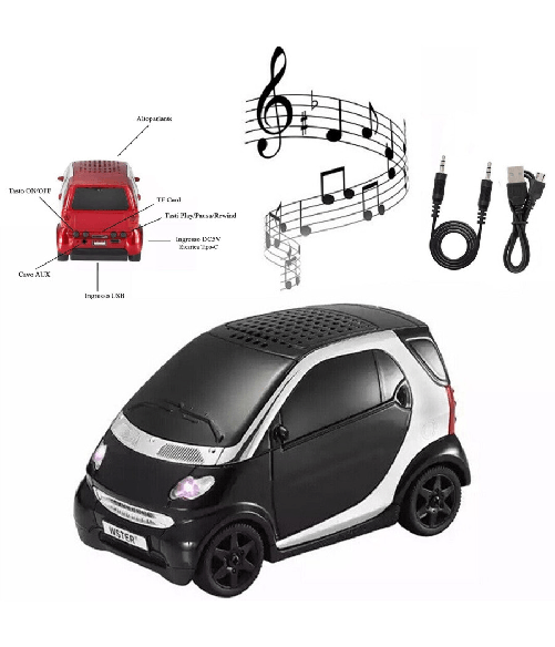 Cassa Speaker Bluetooth Forma Auto Smart Stereo Tf Usb Aux Portatile Led Q-yx233 -