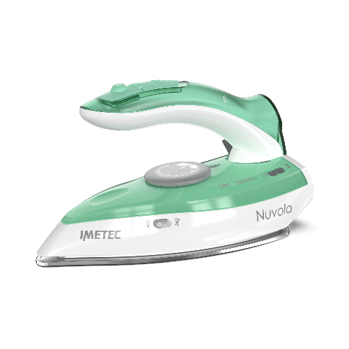 Imetec Nuvola, Ferro da Stiro da Viaggio a Vapore, Piastra in Acciaio Inox, 1000 W, Manico pieghevole
