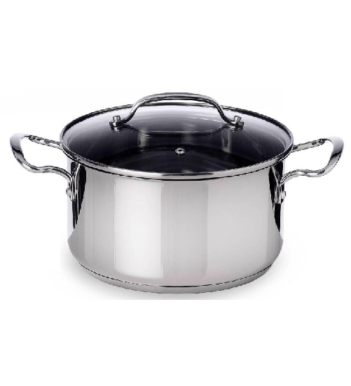Mepra sintesi pentola cm 24 in acciaio inox 18/10 con coperchio in vetro adatto ad induzione