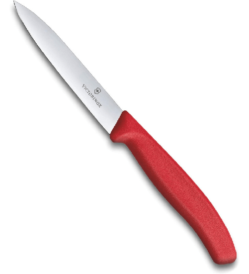 COLTELLO SPELUCCHINO Classic 10cm Rosso Acciaio inox