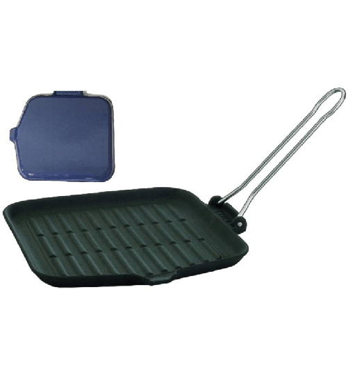 Ilsa dietella bistecchiera in ghisa smaltata smooth 24x24 cm, adatta ad induzione