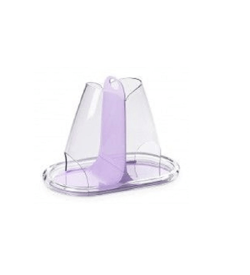 Omada, dispenser porta capsule lilla con doppio scomparto per cialde e zucchero