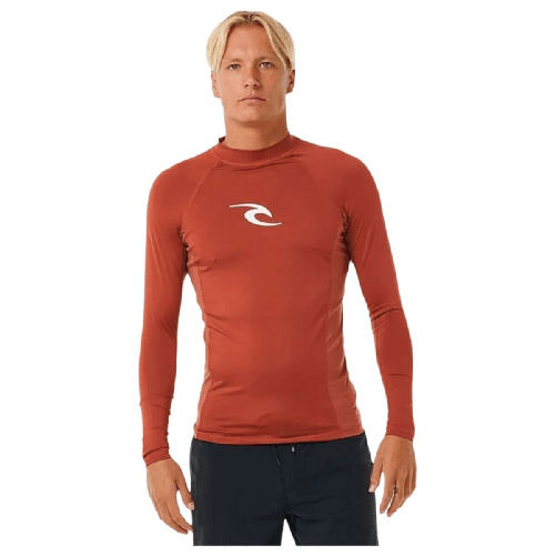 T-shirt da Bagno Rip Curl Waves Upf Perf L/S Rosso Surf
