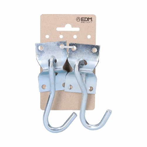 Supporto EDM 85243 Argentato 70 x 45 mm Gancio per appenderla Amaca (2 Unità)