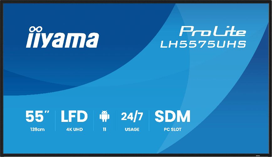 Iiyama LH5575UHS-B2AG visualizzatore di messaggi Pannello piatto per segnaletica digitale 138,7 cm (54.6") LCD Wi Iiyama LH5575UHS-B2AG visualizzatore