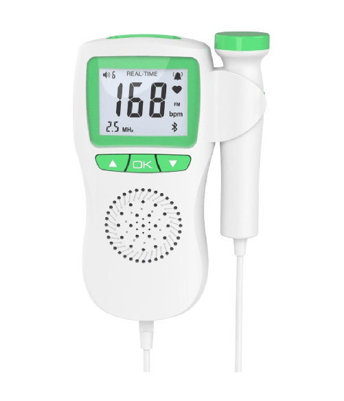 Monitor Cardiaco Movimento Fetale Doppler Gravidanza Tascabile Q-c022 A Batteria -