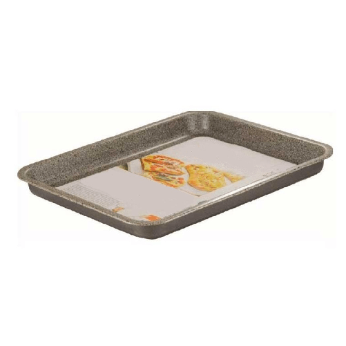 TrAdE Shop Traesio Teglia Rettangolare Bassa Pizza 35x27xh3 Cm Da Forno Antiaderente Antigraffio 037036m -