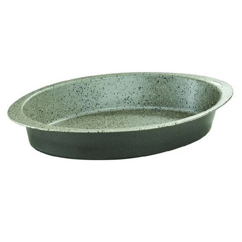 TrAdE Shop Traesio Teglia Ovale Per Forno 35 X 23 X H6 Cm In Alluminio Antiaderente Antigraffio 037081m -