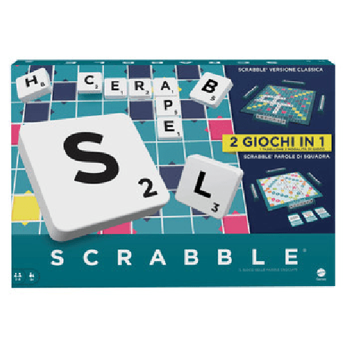 Mattel scrabble refresh - gioco da tavolo di parole e squadra, 2 in 1 - nuova edizione