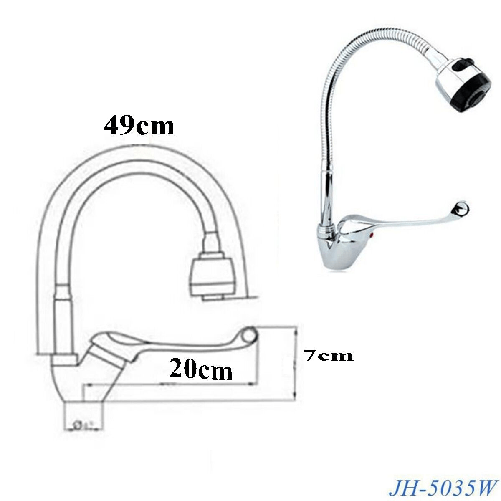 RUBINETTO LAVELLO CUCINA ALTA FLESSIBILE MISCELATORE LAVANDINO CROMATO JH-5035W