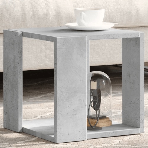 VidaXL Tavolino da Salotto Grigio Cemento 32x32x30cm Legno Multistrato