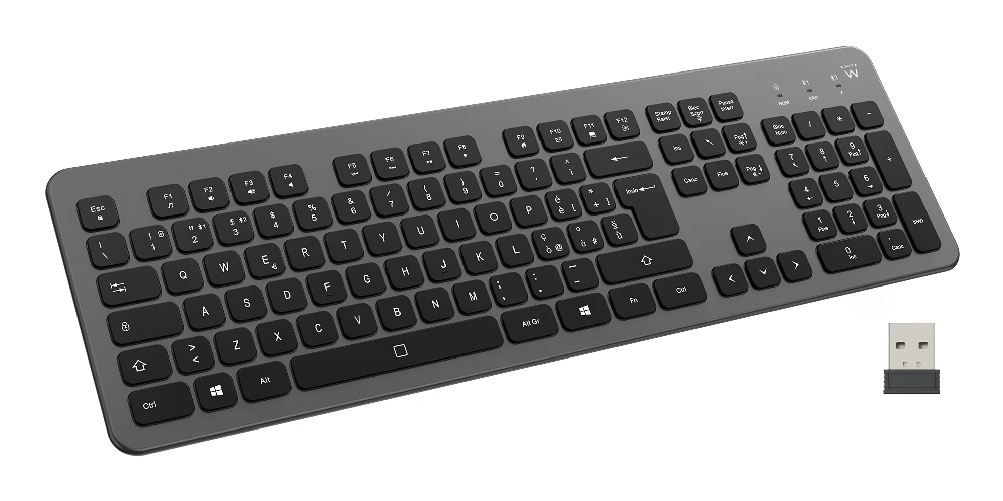 Ewent EW3296 tastiera Universale Wireless a RF + USB QWERTY Spagnolo Nero, Grigio Ewent EW3296 tastiera Universale Wireless a RF + USB QWERTY Spagnolo