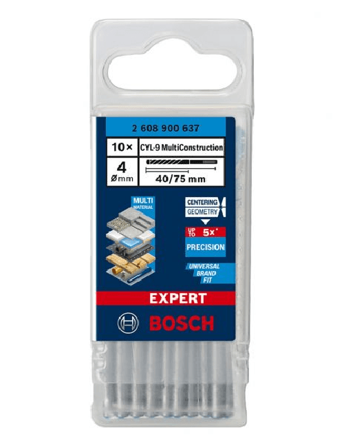 Bosh Set di 10 punte BOSCH EXPERT CYL-9 MultiConstruction Ø 4 x 75 mm (2 608 900 637) Bosch professional set di 10 punte bosch expert cyl-9 multiconst