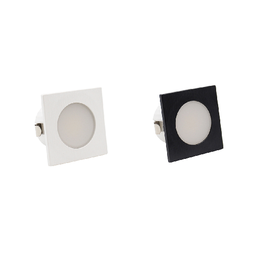 Silamp Mini Faretto LED da Incasso 3W 220v Quadrato Bianco/Nero F.I.30-40mm