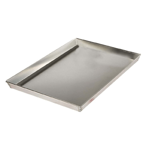 Teglia In Latta Rettangolare Saldata Bordata Da 60cm Per Pizza Forno Argento 006519 -