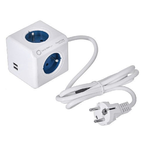 Allocacoc Multipresa Cubo Allocacoc PowerCube Extended USB Type E Azzurro (1,5 m)