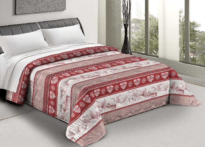 Trapunta Piumone Letto Invernale Imbottita 300gr Microfibra Scaldanotti Stelvio Rosso