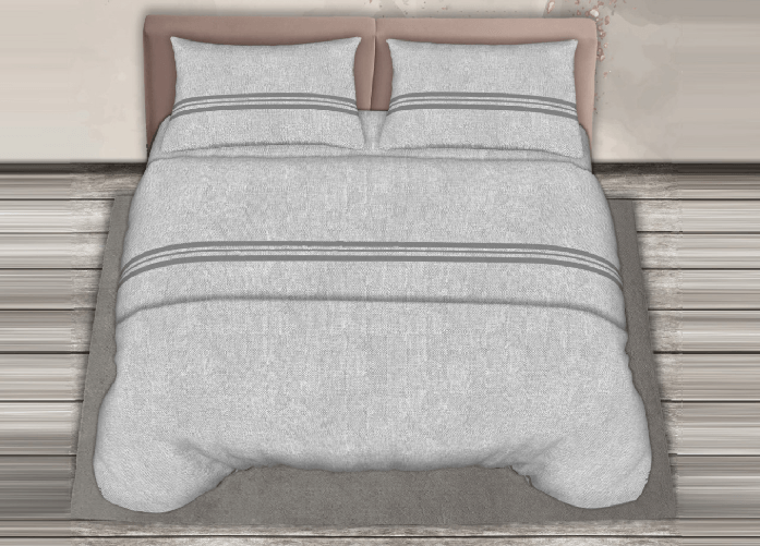 BIANCHERIAWEB Completo Lenzuola Stiro Facile 100% Cotone Made Italy Effetto Seta Disegno Easy Misura Matrimoniale,Colore Grigio