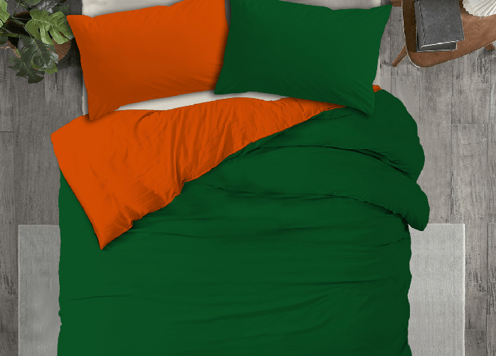 Copripiumino No Stiro Tinta Unita Bicolor Microfibra Effetto Manopesca Francesca