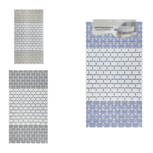 Tappeto Antiscivolo Da Vasca Bagno Doccia 39,5x73,5cm Effetto Mattoncini Bicolore 10800 -