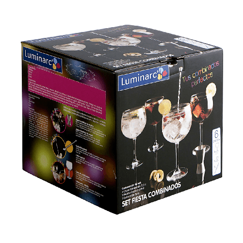 Luminarc Set da Cocktail Luminarc Multicolore Vetro 6 Pezzi