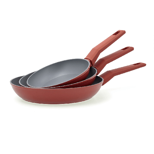 Bidasoa Set di padelle Bidasoa Zocco Grigio Terracotta Metallo 3 Pezzi