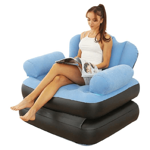 TrAdE Shop Traesio Poltrona Gonfiabile Divano Letto Ad Aria Pieghevole Portatile Materasso Campeggio -