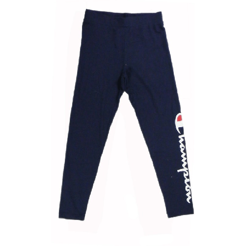 Champion 3/4 LEGGINGS Cotton Lycra gr.230 Basic Logo Grande Blu Navi Taglia XS