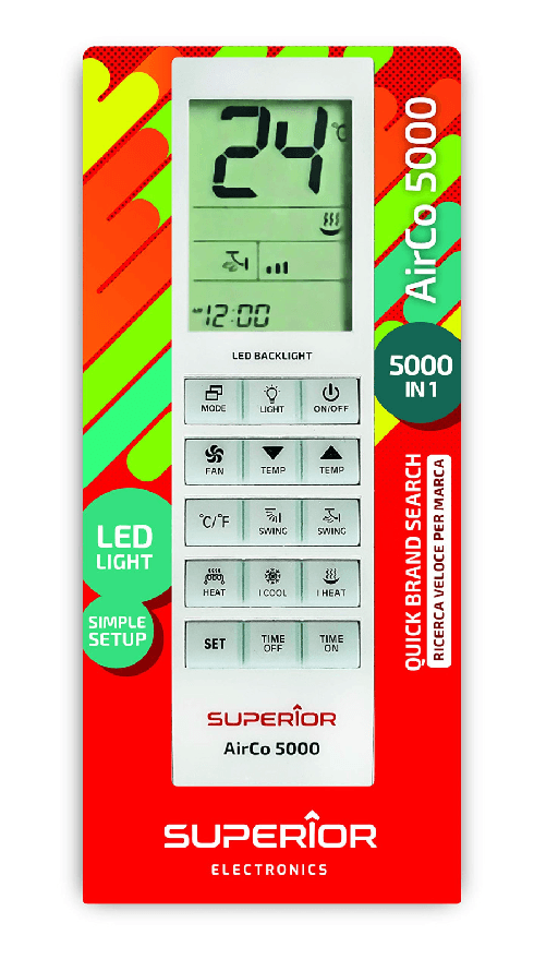 Superior electronics airco 5000 telecomando universale climatizzatori 5000 codici supcu005