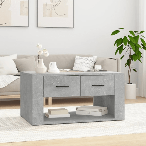VidaXL Tavolino da Salotto Grigio Cemento 80x50x40cm Legno Multistrato