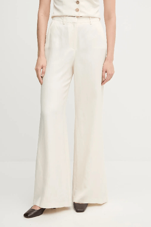 PANTALONE PANTALONI DONNA GAUDI 511FD25006 LINO BEIGE ORIGINALE PE 2025 IT 46 Beige