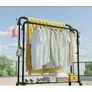 Leovin Appendiabiti Stand Attaccapanni Stendino Barra Doppia Nero 96 X 143 X 42 Ruote