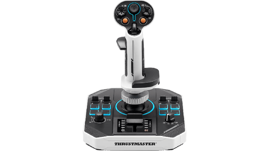 Thrustmaster Sol-R 1 Nero, Bianco USB Flightstick Analogico/Digitale PC Thrustmaster sol-r 1 flightstick per pc, 44 tasti, 8 assi, rgb, nero e bianco