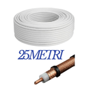 DIMELITALIA Bobina cavo tv 5 mm in rame puro 75 ohm da 25 metri per interni protetti
