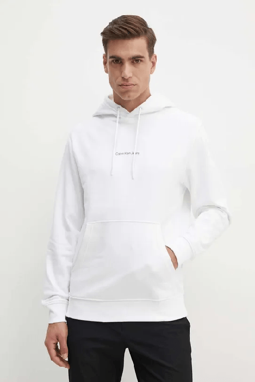 CALVIN KLEIN JEANS MAGLIA FELPA FELPE UOMO CALVIN KLEIN JEANS J30J325639 BIANCO ORIGINALE AI 2025 Taglia L,Colore Bianco