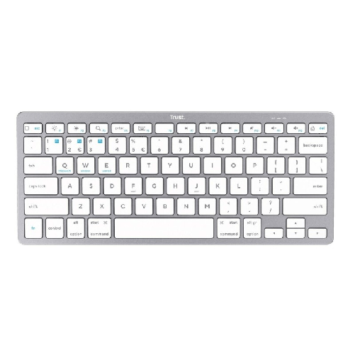 Trust 24651 tastiera Universale Bluetooth QWERTY Inglese US Argento Trust Tastiera Wireless Trust 24651 Qwerty US Argentato Monocromatica