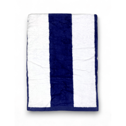 Telo Mare Jacquard “Forte dei Marmi” Righe Blu 90×165 cm – Asciugamano Spiaggia in Spugna Cotone, Elegante, Assorbente