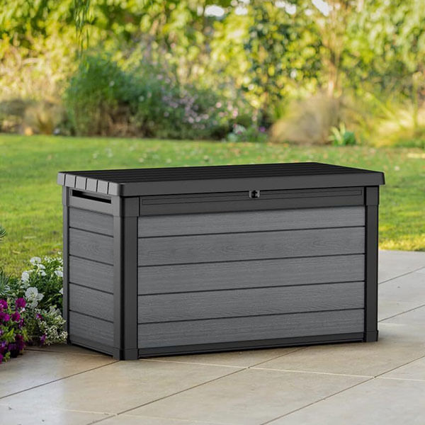 Keter Pidema:Box Keter da giardino grigio in resina - Baule porta attrezzi amazon per esterno in offerta Keter CORTINA 100G