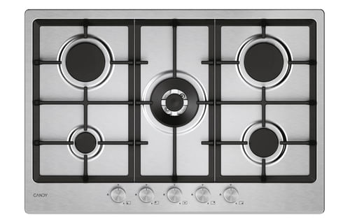 Candy piano cottura a gas 5 fuochi 74.5 cm da incasso acciaio inox moderna chg74wtx Candy Moderna CHG74WTX Acciaio inox Da incasso 74.5 cm Gas 5 Forne