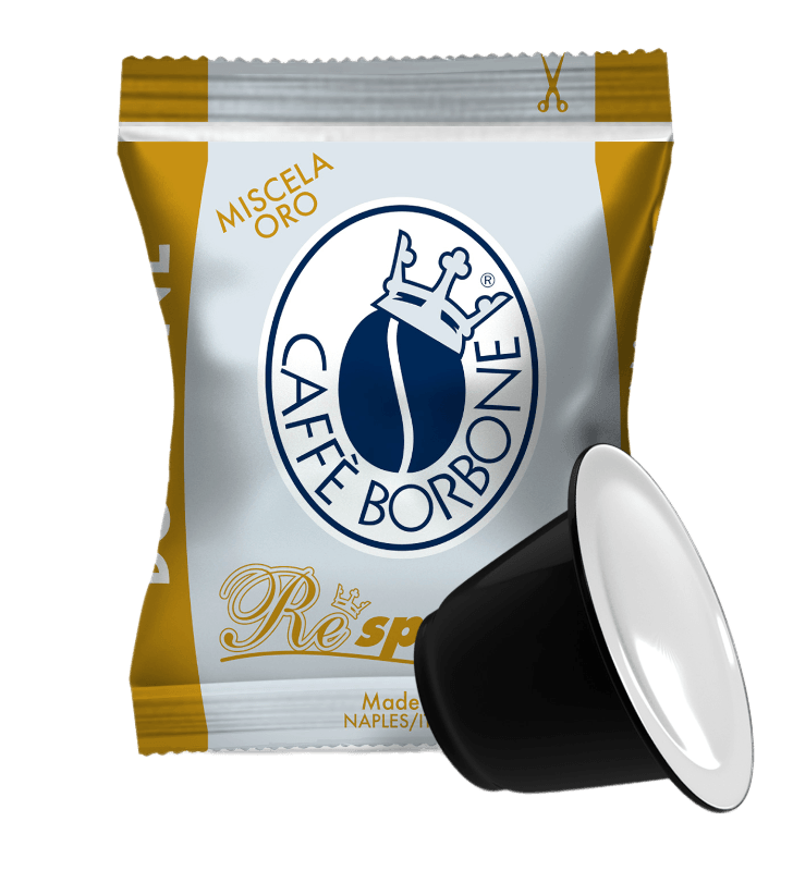 CAFFÈ BORBONE RESPRESSO - MISCELA ORO - Box 50 CAPSULE COMPATIBILI NESPRESSO da 5g Caffè Borbone Respresso Miscela Oro